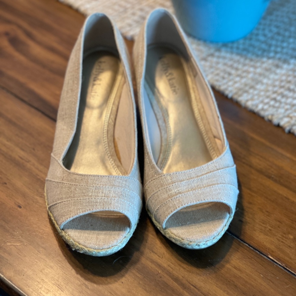 Kelly & Katie Tan Peep-Toe Espadrilles